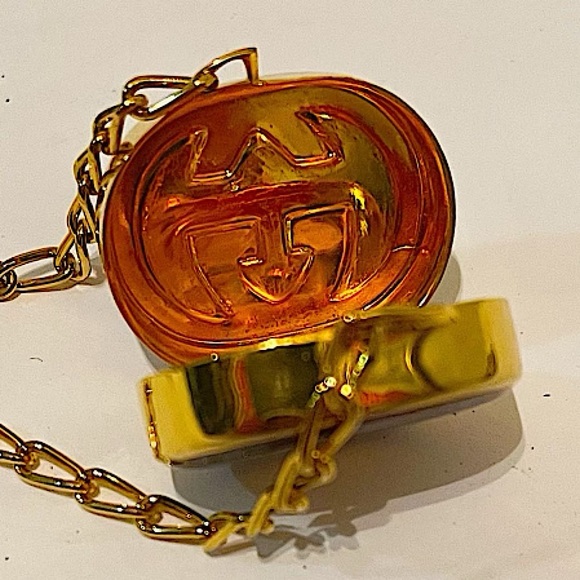 Authentic Vintage Gucci Rare Gold Plated GG Pillbox Pendant Necklace - Picture 5 of 8